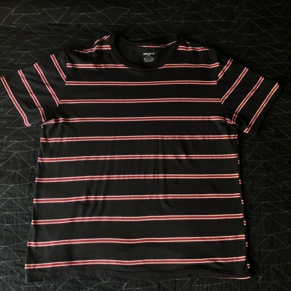 Black and red striped shirt